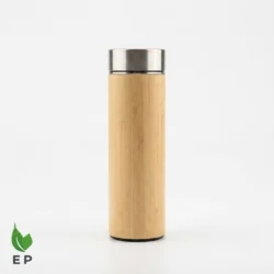 550ML Double Wall Bamboo Insulated Water Bottle with Tea Infuser and Strainer – Eco Packaging