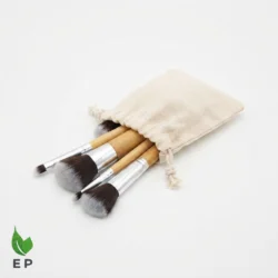 Bamboo Cosmetic Brushes Set 6 Piece with Jute Bag – Eco Packaging