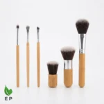 Bamboo Cosmetic Brushes Set with Jute Bag – 6 Piece Makeup Brush Kit