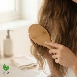 Bamboo Hair Brush – Natural Wood Pins Cushion Base Eco-Friendly Hair Care Tool