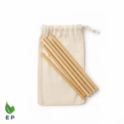 Bamboo Straws – Reusable Natural Drinking Straws with Cotton Drawstring Pouch Eco-Friendly
