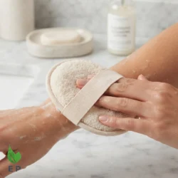 Bath Loofah Sponge Pads – Set of 3 Natural Cotton Exfoliating Body Scrub Pads Eco-Friendly