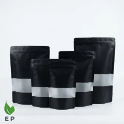 Black Kraft Standup Pouch with Window – Eco Product