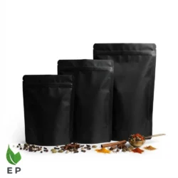 Black Standup Pouch with Aluminum Lamination – Eco Product
