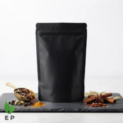 Black Standup Pouch with Aluminum Lamination – Eco Product