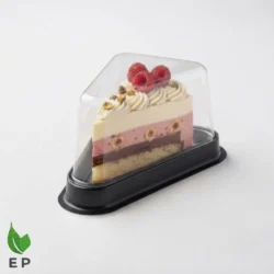 Cake Slice Box – Premium Clear Plastic Triangular Cake Slice Box with Transparent Dome Lid by Eco Product