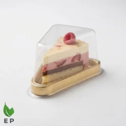 Cake Slice Box – Premium Clear Plastic Triangular Cake Slice Box with Transparent Dome Lid by Eco Product