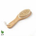 Dry Body Bamboo Bath Brush with Soft Natural Bristles & Massage Nodules