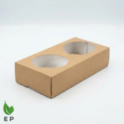 Kraft 2 Cup Coffee Cup Carrier – Eco-Friendly Cardboard Cup Holder by Eco Product