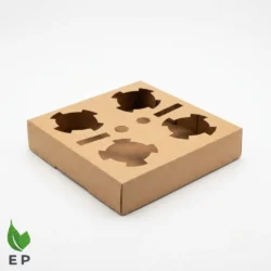 Kraft 4 Cup Drink Carrier – Eco-Friendly Cardboard Coffee Cup Holder by Eco Product