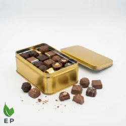Square Golden Tin Box – Premium Metal Gift Packaging