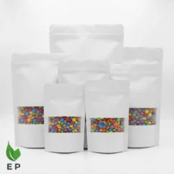 White Kraft Standup Pouch with Window – Eco Product