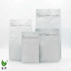White Stand Up Pouch with One-Way Degassing Valve – Eco Product