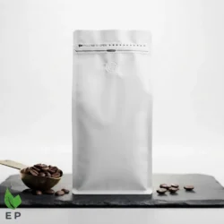 White Stand Up Pouch with One-Way Degassing Valve – Eco Product