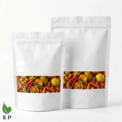 White Standup Pouch for Pickle with Window – Eco Product